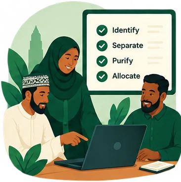 A team identifying, separating and allocating funds